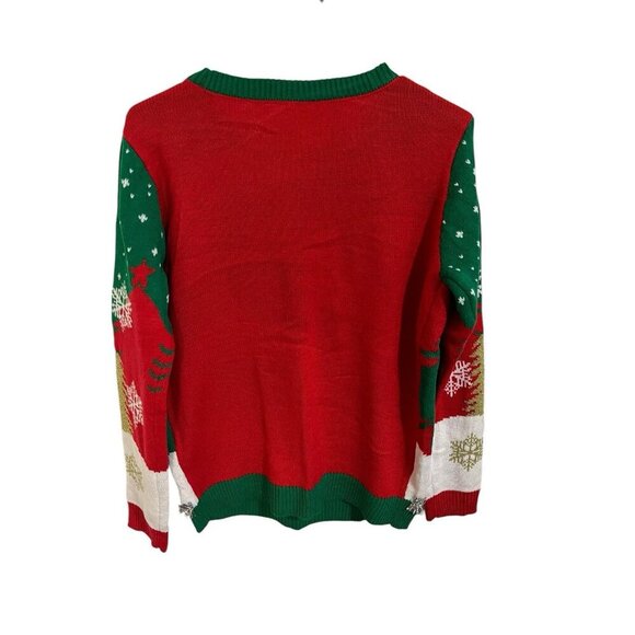 No Boundaries Women's Large 'Ugly' Christmas Sweater Don't Stop Believin' Santa - Picture 6 of 6